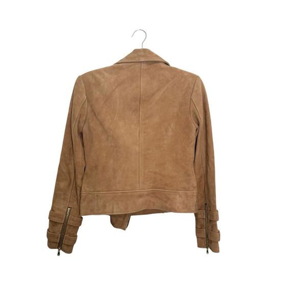 L’AGENCE $1595 Billie Belted Suede Biker Jacket in Capuccino Suede *miss… - Picture 8 of 14